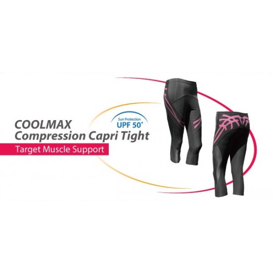COOLMAX Compression Capri Tight Black - Kompressziós Háromnegyedes Nadrág Fekete Női